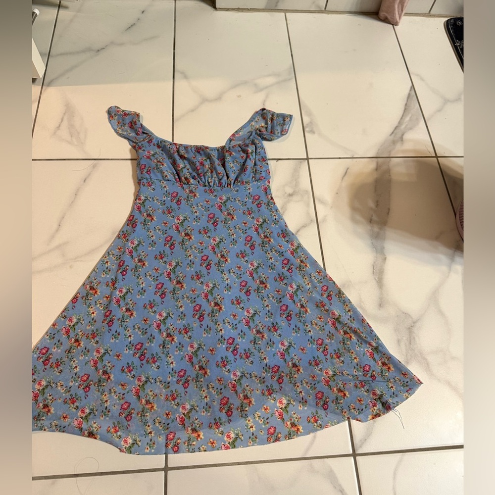 See You Monday Blue Floral Dress